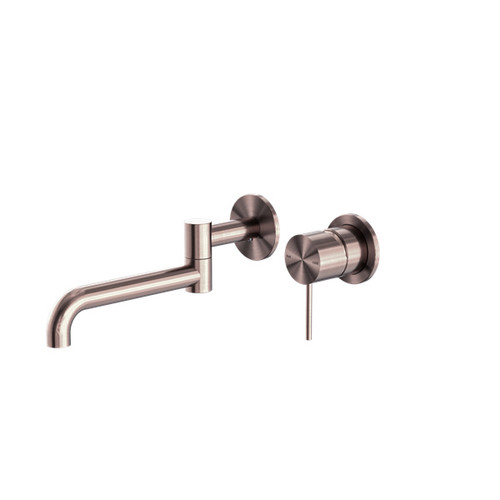 Mecca Wall Basin/Bath Mixer Swivel Spout 225mm Brushed Bronze