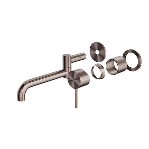 Mecca Wall Basin/Bath Mixer Swivel Spout 225mm Trim Kit Brushed Bronze