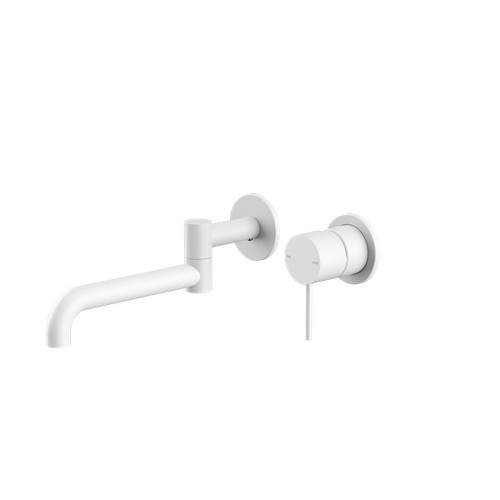 Mecca Wall Basin/Bath Mixer Swivel Spout 225mm Matte White