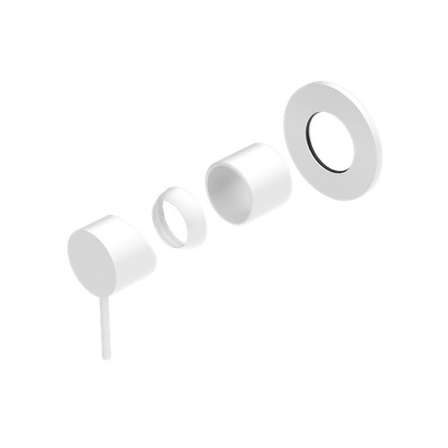 Mecca Shower Mixer 80mm Plate Trim Kit Matte White