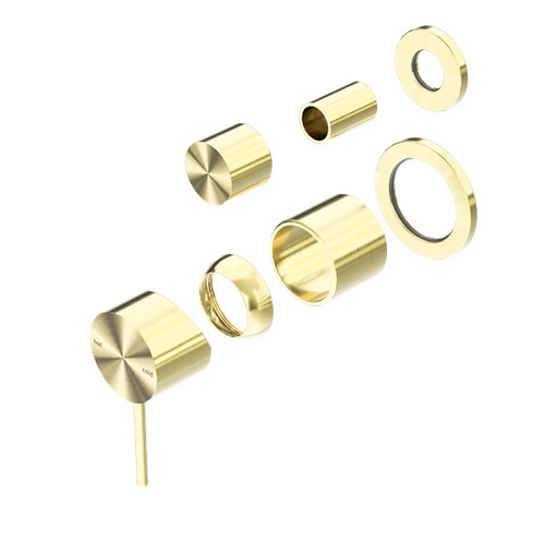 Mecca Shower Mixer With Diverter Separate Back Plate Trim Kit Brushed Gold