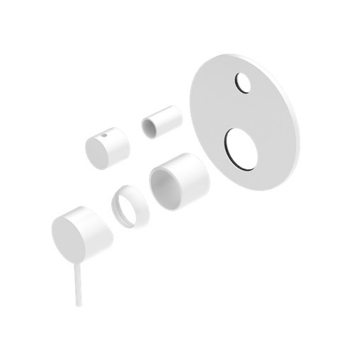 Mecca Shower Mixer With Diverter Trim Kit Matte White