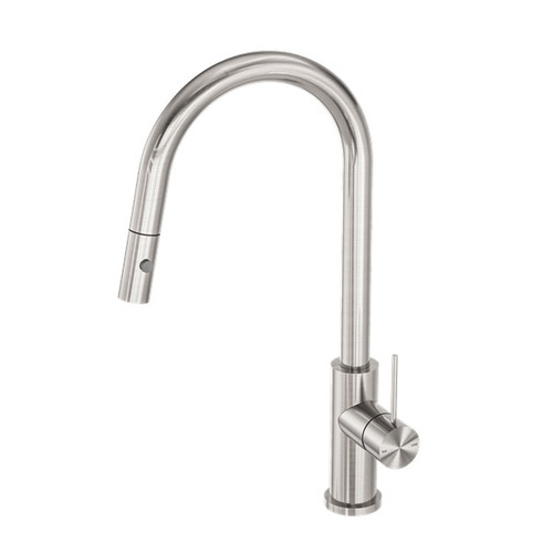 Mecca Pull Out Sink Mixer With Vegie Spray Function Brushed Nickel