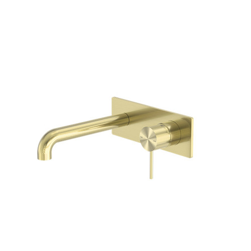 Mecca Wall Basin/Bath Mixer 185mm Brushed Gold