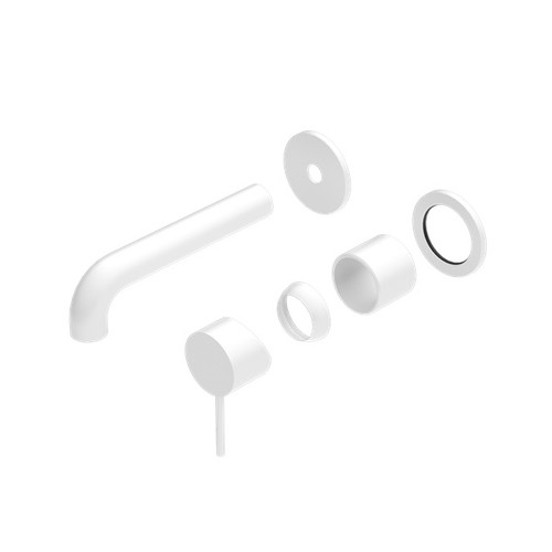 Mecca Wall Basin/Bath Mixer Separate Back Plate 120mm Trim Kit Matte White