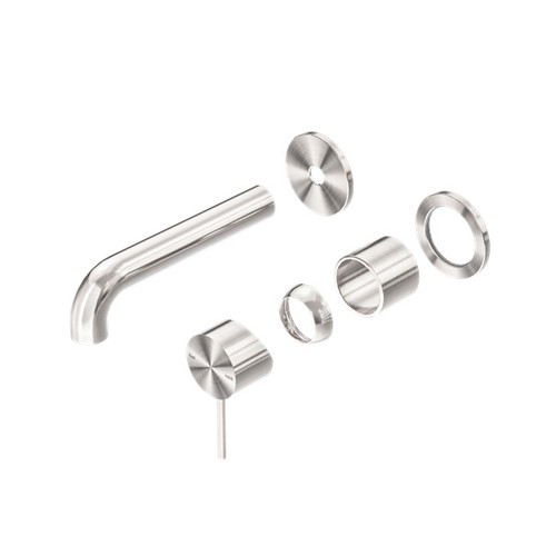 Mecca Wall Basin/Bath Mixer Separate Back Plate 160mm Trim Kit Brushed Nickel