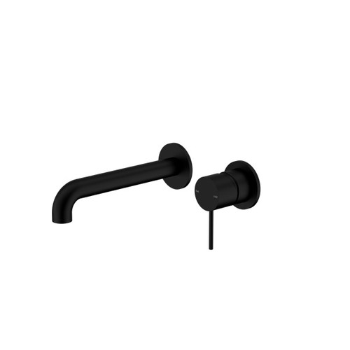Mecca Wall Basin/Bath Mixer Separate Back Plate 185mm Matte Black