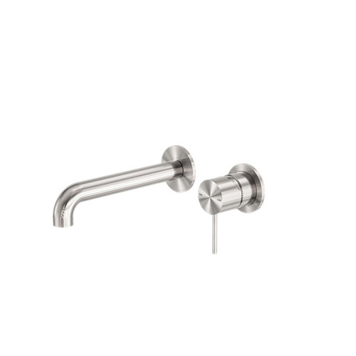Mecca Wall Basin/Bath Mixer Separate Back Plate 185mm Brushed Nickel