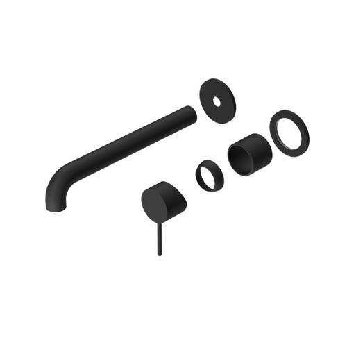 Mecca Wall Basin/Bath Mixer Separate Back Plate 230mm Trim Kit Matte Black