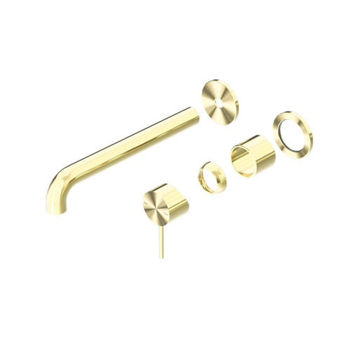 Mecca Wall Basin/Bath Mixer Separate Back Plate 230mm Trim Kit Brushed Gold