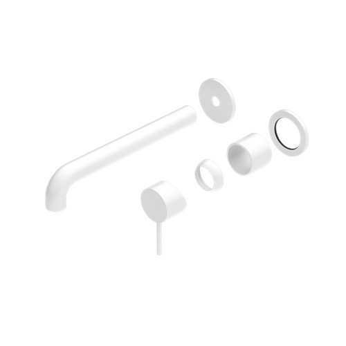 Mecca Wall Basin/Bath Mixer Separate Back Plate 260mm Trim Kit Matte White