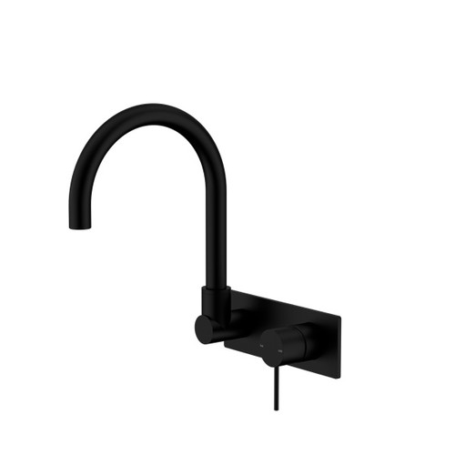 Mecca Wall Basin/Bath Mixer Swivel Spout Matte Black