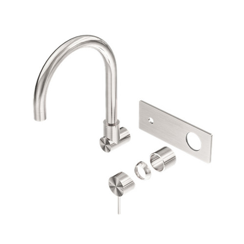 Mecca Wall Basin/Bath Mixer Swivel Spout Trim Kit Brushed Nickel