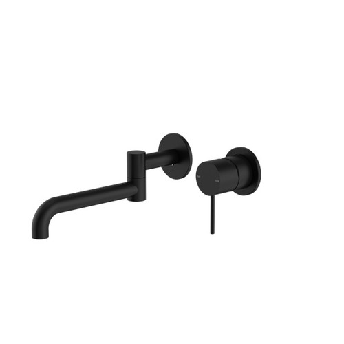 Mecca Wall Basin/Bath Mixer Swivel Spout 225mm Matte Black