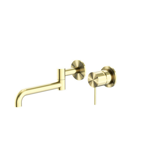 Mecca Wall Basin/Bath Mixer Swivel Spout 225mm Brushed Gold