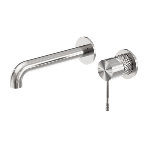 Opal Wall Basin/Bath Mixer Separate Back Plate 230mm Brushed Nickel