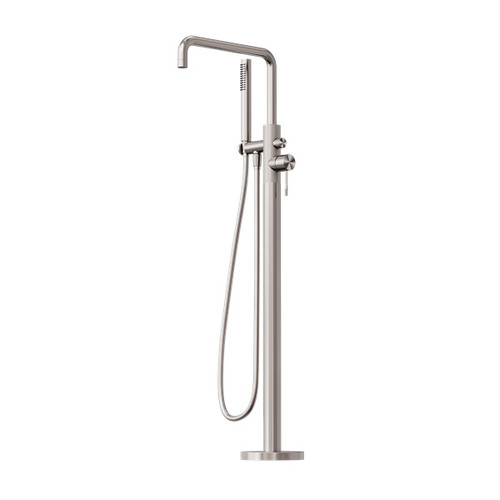 Opal Freestanding Bath Mixer With Hand Shower Brushed Nickel
