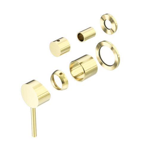 Dolce Shower Mixer With Diverter Separate Back Plate Trim Kit Brushed Gold