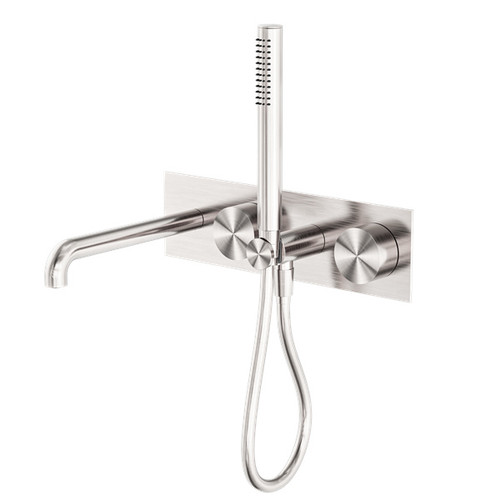 Kara Progressive Shower System With Spout 250mm Brushed Nickel