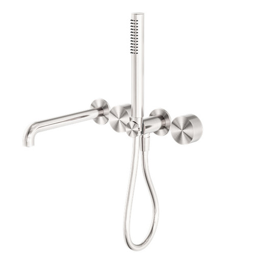 Kara Progressive Shower System Separate Plate With Spout 230mm Brushed Nickel