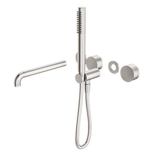 Kara Progressive Shower System Separate Plate With Spout 230mm Trim Kit Brushed Nickel