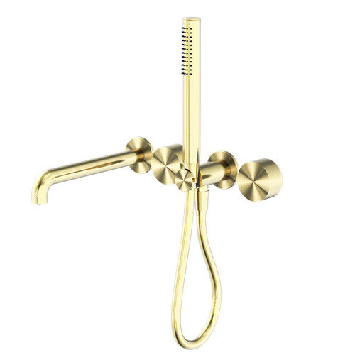 Kara Progressive Shower System Separate Plate With Spout 230mm Brushed Gold