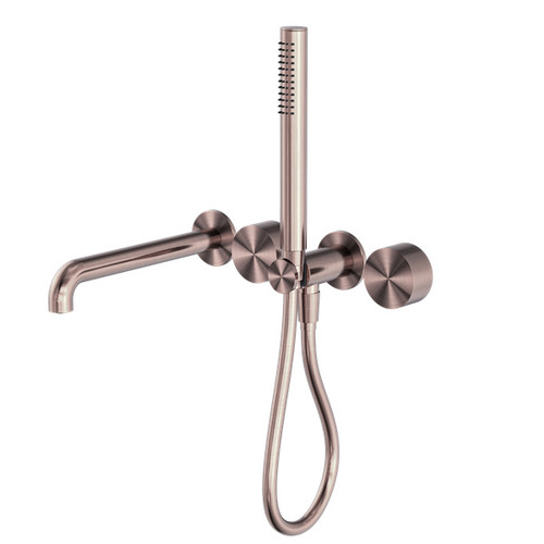 Kara Progressive Shower System Separate Plate With Spout 230mm Brushed Bronze