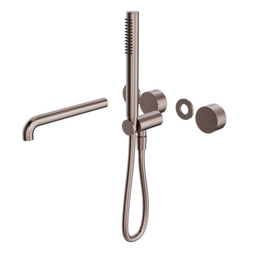 Kara Progressive Shower System Separate Plate With Spout 230mm Trim Kit Brushed Bronze