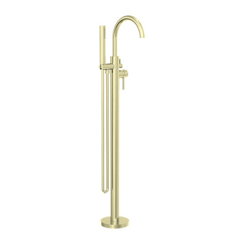 Mecca Round Freestanding Mixer With Hand Shower Brushed Gold