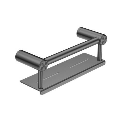 Mecca Care 25mm Grab Rail With Shelf 300mm Gun Metal