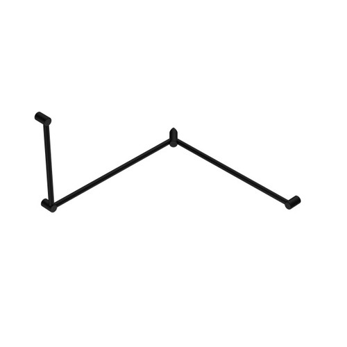 Mecca Care 32mm DDA Toilet Grab Rail Set 90 Degree Continuous 600X1065X1025mm Matte Black