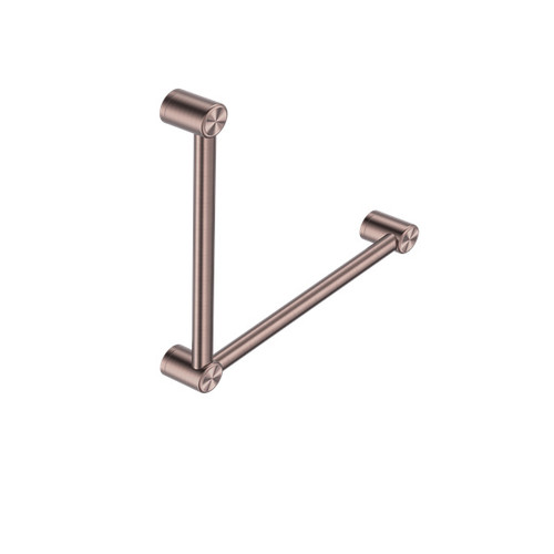 Mecca Care 32mm Ambulant Toilet Grab Rail 90 Degree 450X450mm Brushed Bronze