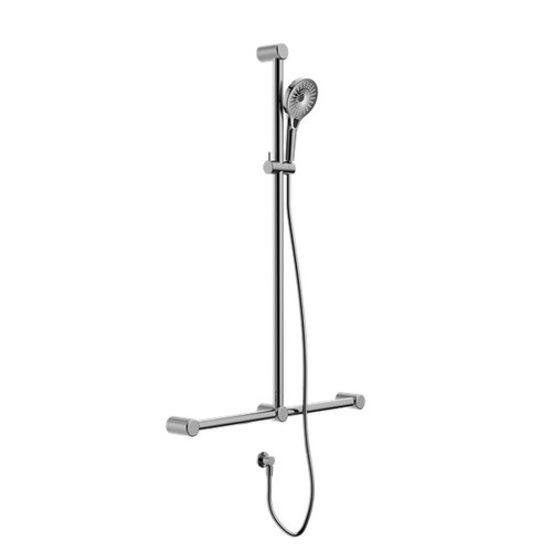Mecca Care 32mm T Bar Grab Rail And Adjustable Shower Set 1100X750mm Chrome