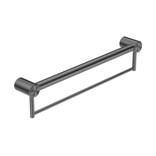 Mecca Care 32mm Grab Rail With Towel Holder 600mm Gun Metal