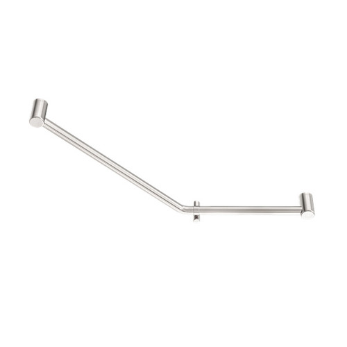 Mecca Care 32mm Ambulant 45 Degree Bent Tube Grab Rail 450X650mm Brushed Nickel