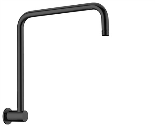 Round Swivel Shower Arm Matte Black