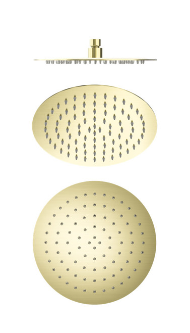 250mm Round Stainless Steel Shower Head 4 Star Rating Brushed Gold