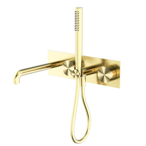 Kara Progressive Shower System With Spout 230mm Brushed Gold