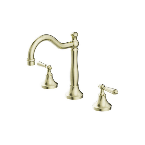 York Basin Tap Set With Metal Lever Aged Brass