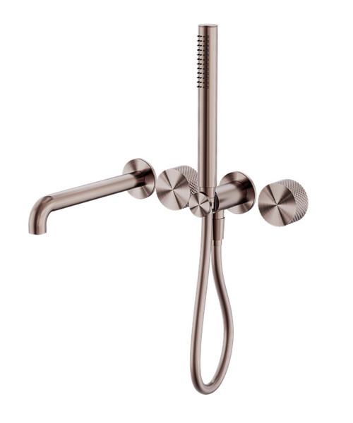 Opal Progressive Shower System Separate Plate Spout 230mm Brushed Bronze
