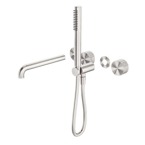 Opal Progressive Shower System Separate Plate With Spout 250mm Trim Kit Brushed Nickel