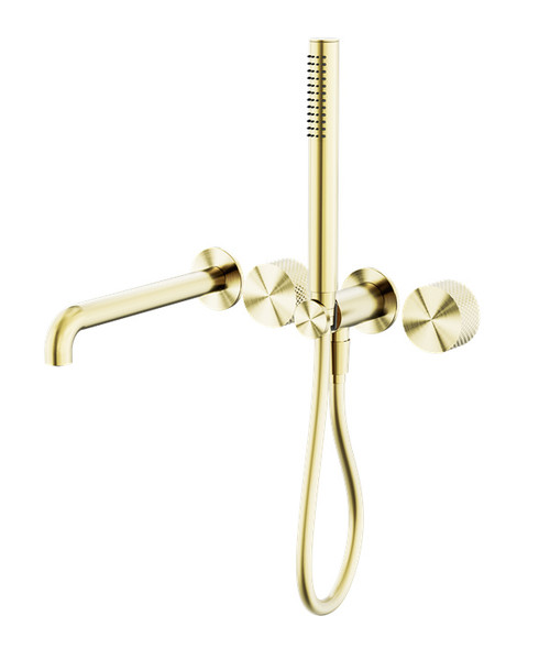 Opal Progressive Shower System Separate Plate With Spout 250mm Brushed Gold
