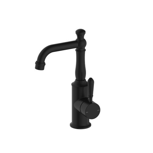York Basin Mixer Matte Black With Metal Lever
