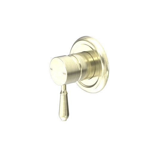 York Shower Mixer With Metal Lever Aged Brass