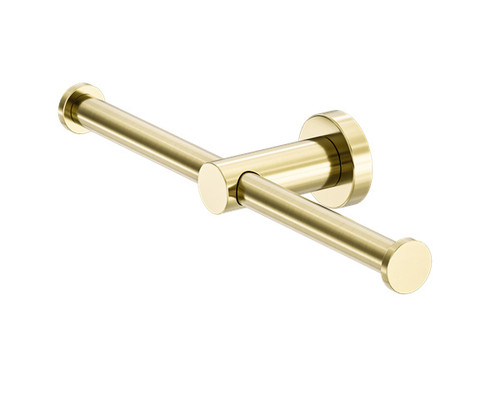 Mecca Double Toilet Roll Holder Brushed Gold