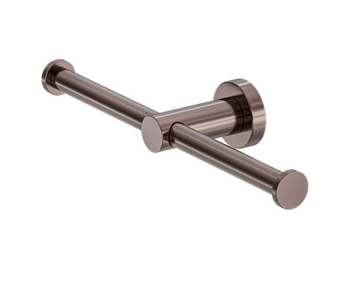 Mecca Double Toilet Roll Holder Brushed Bronze