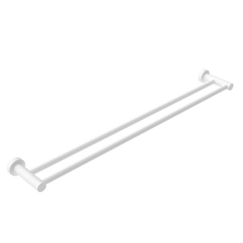 Mecca Double Towel Rail 800mm Matte White