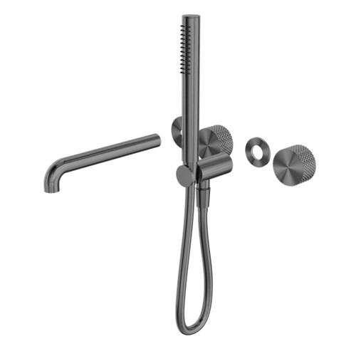 Opal Progressive Shower System Separate Plate With Spout 230mm Trim Kit Graphite