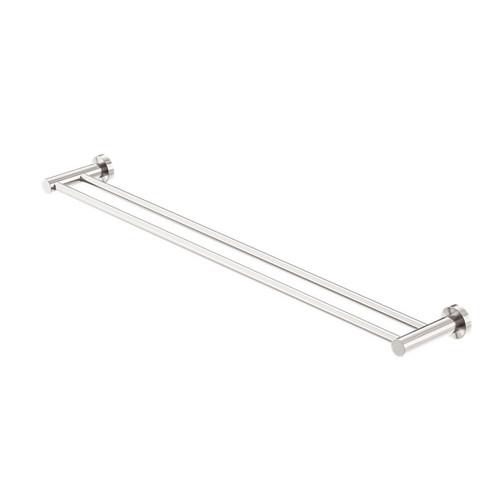 Mecca Double Towel Rail 800mm Brushed Nickel