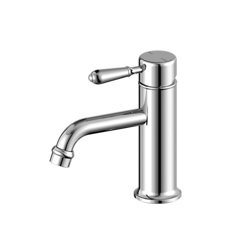 York Straight Basin Mixer Chrome With Metal Lever